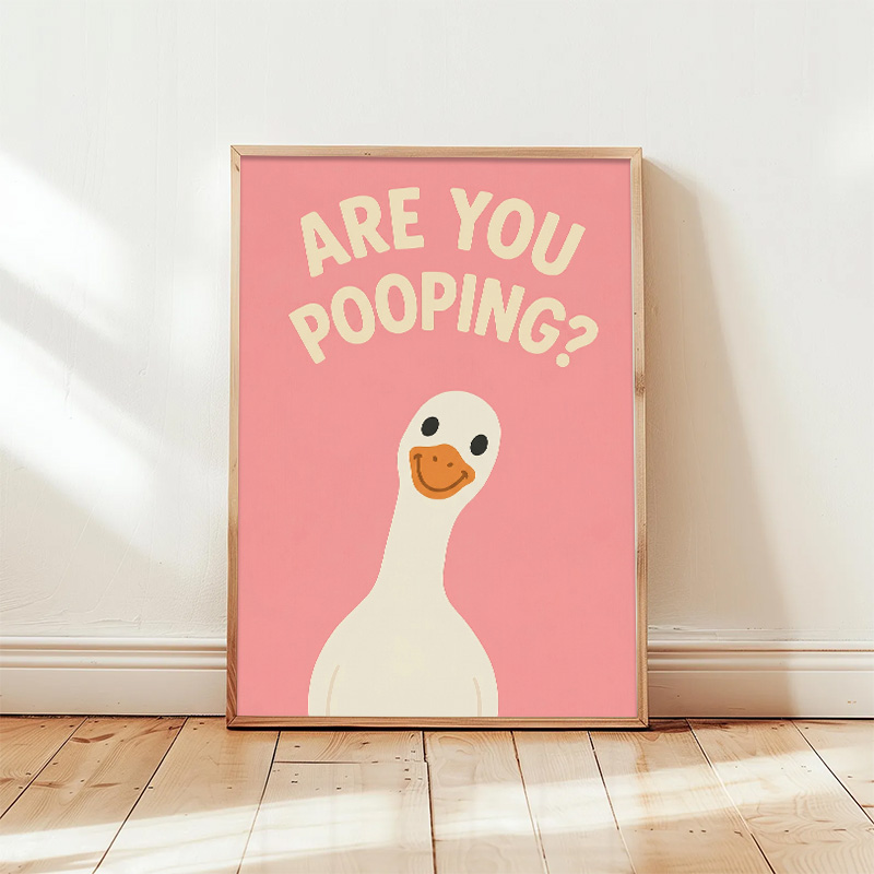 Resin Art Quotes - Funny Pink Duck Bathroom Diamond Wall