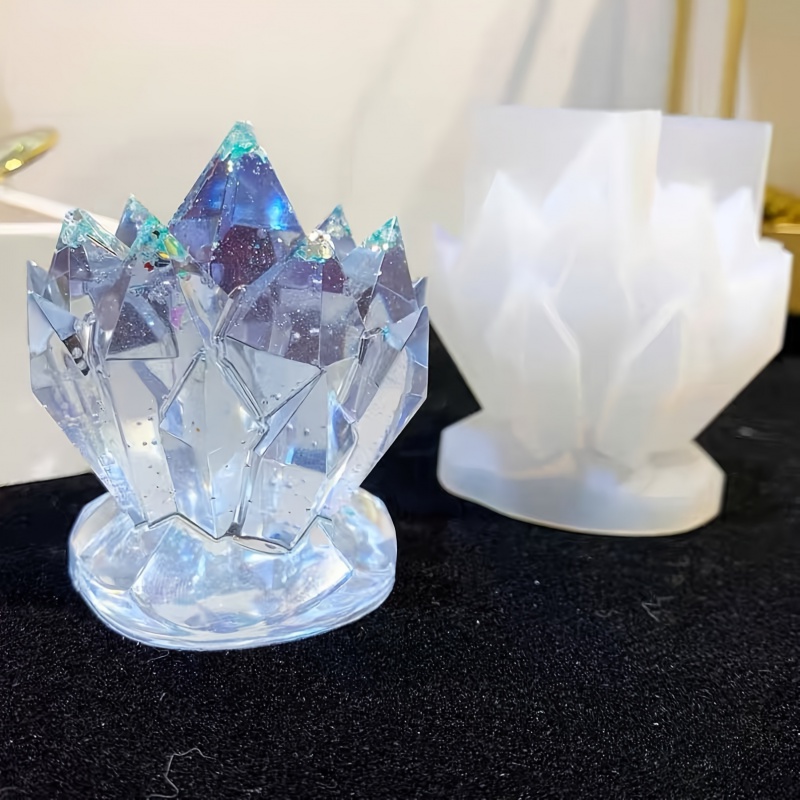 Resin Art Mould - 1pcCrystal Cluster Decorative Silicone Mold Candle