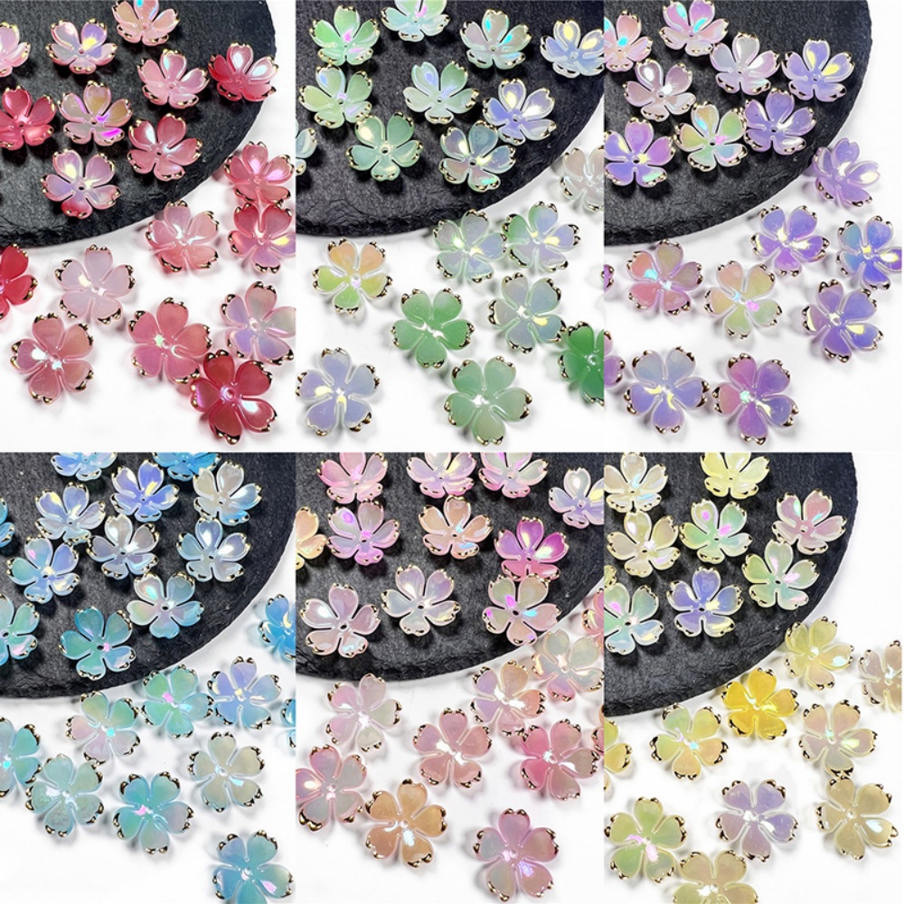 Resin Art Acrylic - 50pcs/lot 19mm Acrylic Cherry Blossoms Flower