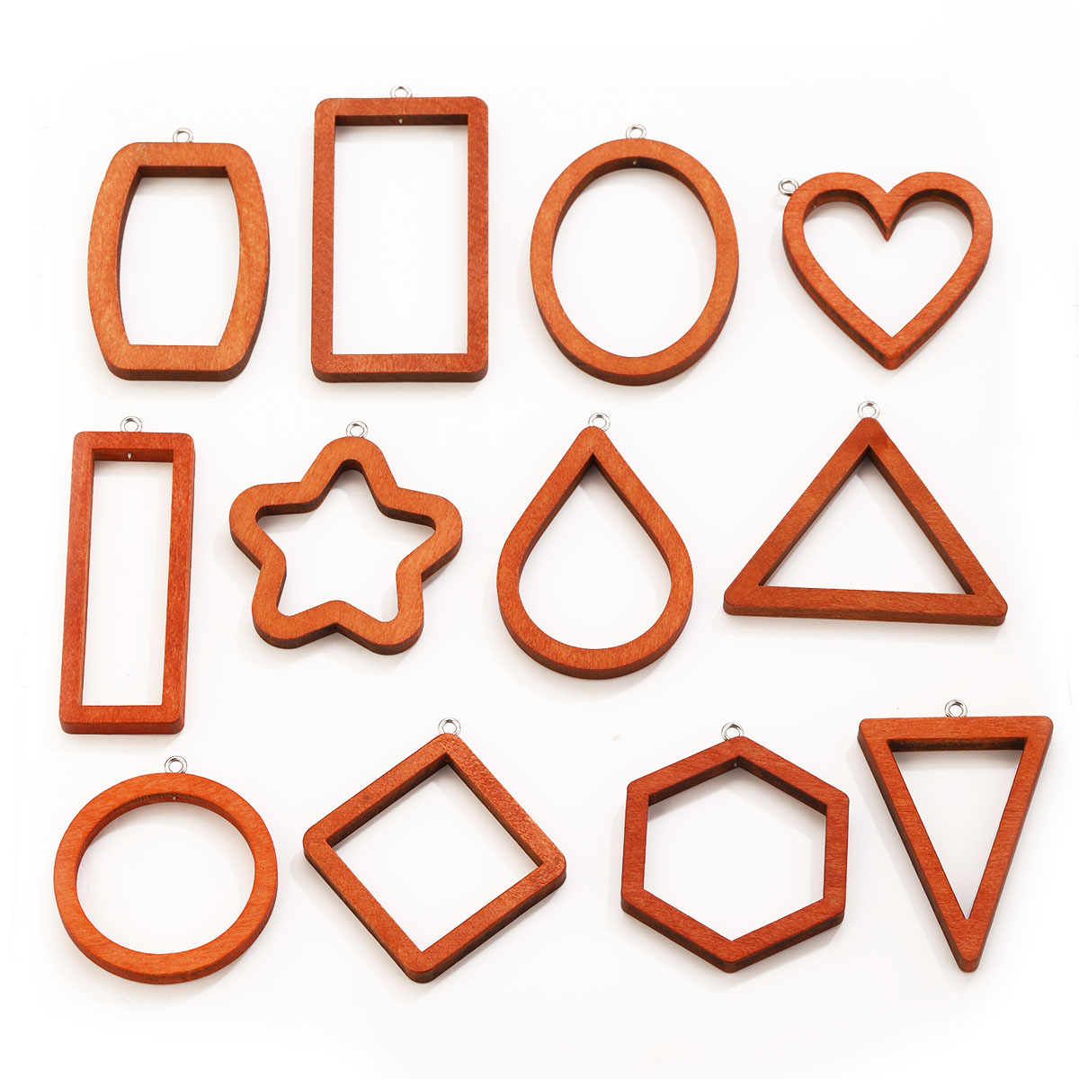 Resin Art Box - 10PCS Triangle Rectangle Wood Geometric Charms