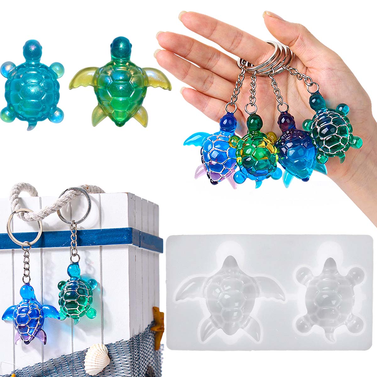 Resin Art Acrylic - 3D Sea Turtle Keychain Silicone Mold