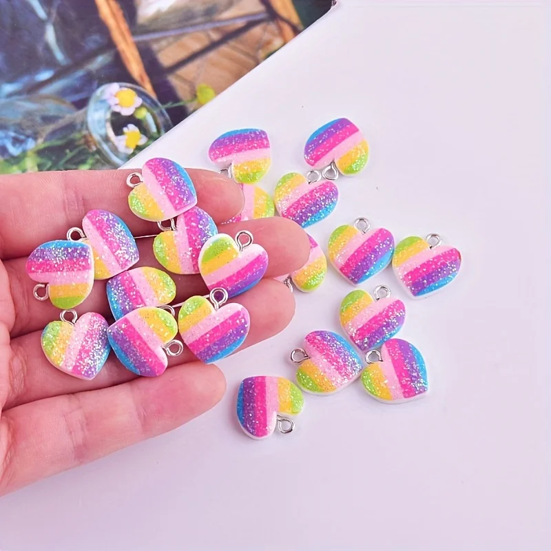 10Pcs Colorful Heart Resin Cha - огляд і ціна Resin Art Box