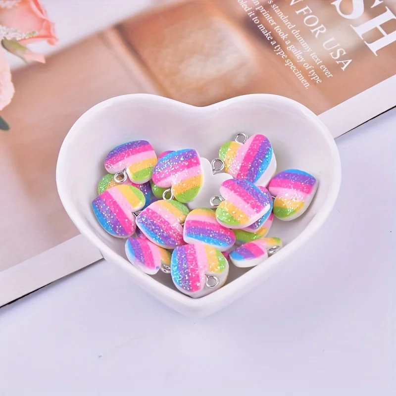 10Pcs Colorful Heart Resin Cha - огляд і ціна Resin Art Box
