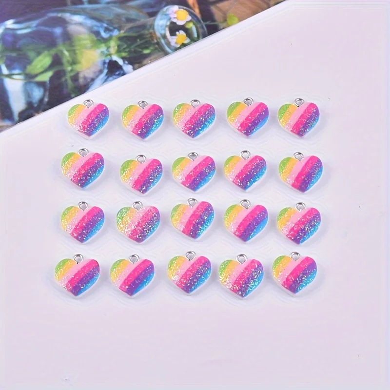 10Pcs Colorful Heart Resin Cha - огляд і ціна Resin Art Box