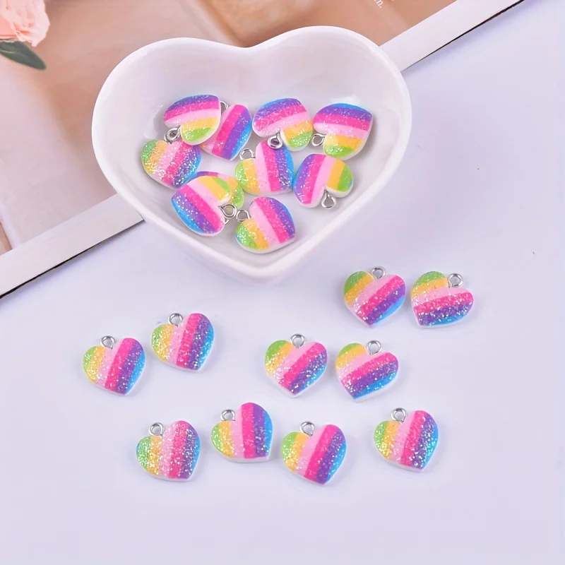 10Pcs Colorful Heart Resin Cha - огляд і ціна Resin Art Box
