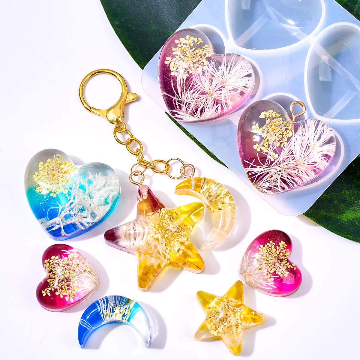 Heart Star Moon Pendant Silico - огляд і ціна Resin Art Acrylic
