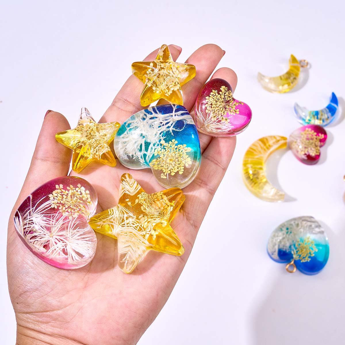Heart Star Moon Pendant Silico - огляд і ціна Resin Art Acrylic
