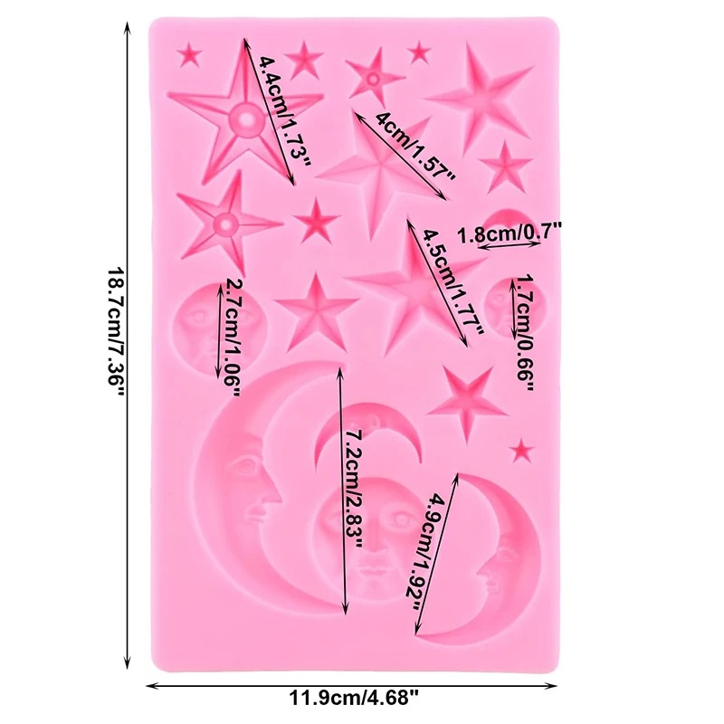 Sun Face Moon Stars Polymer Cl - огляд і ціна Resin Art Mould