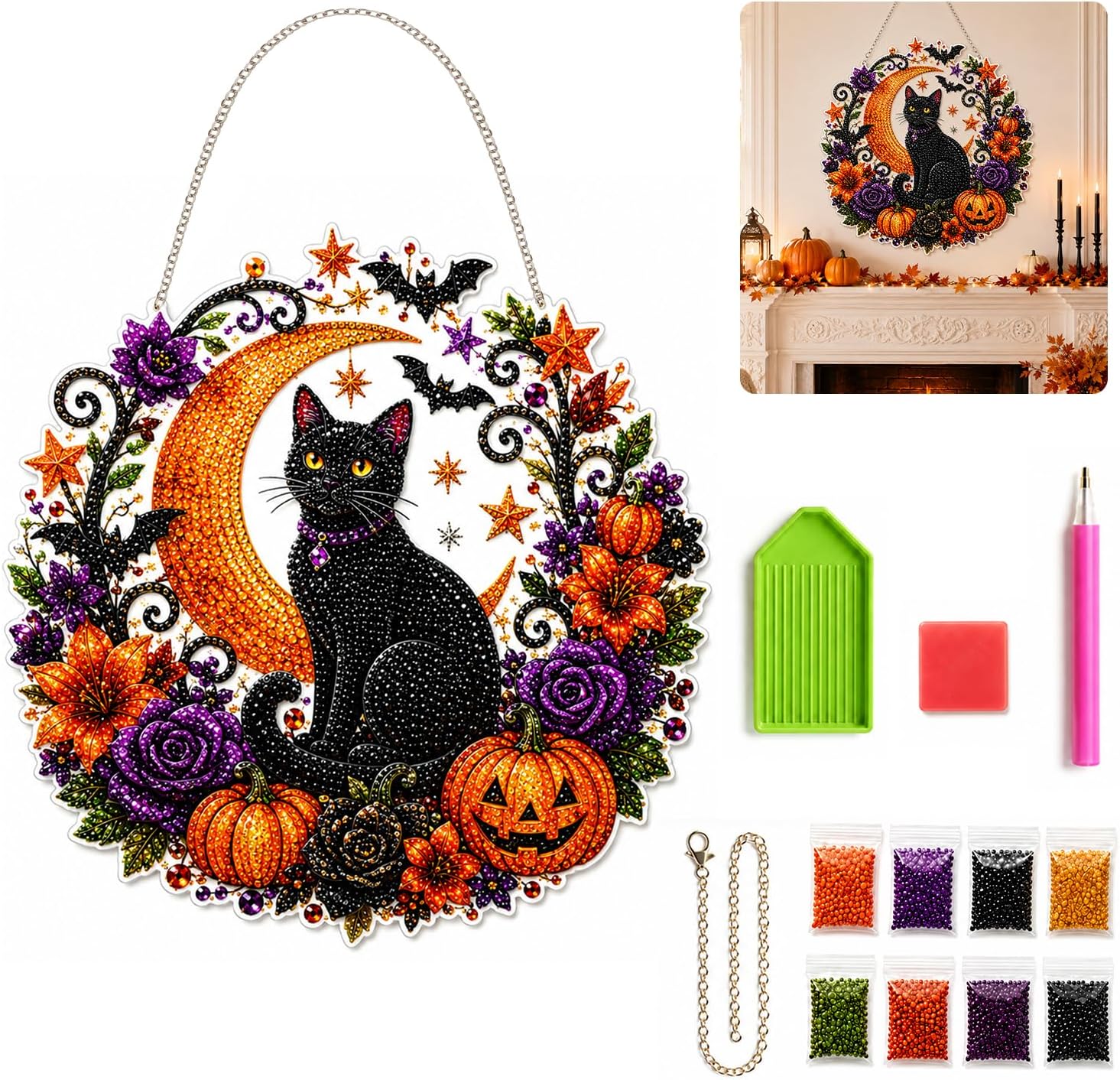 Halloween Pumpkins Diamond Art - огляд і ціна Resin Art Flowers