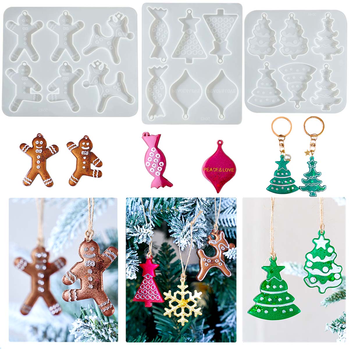 Christmas Series Earrings Pend - огляд і ціна Resin Art Mould