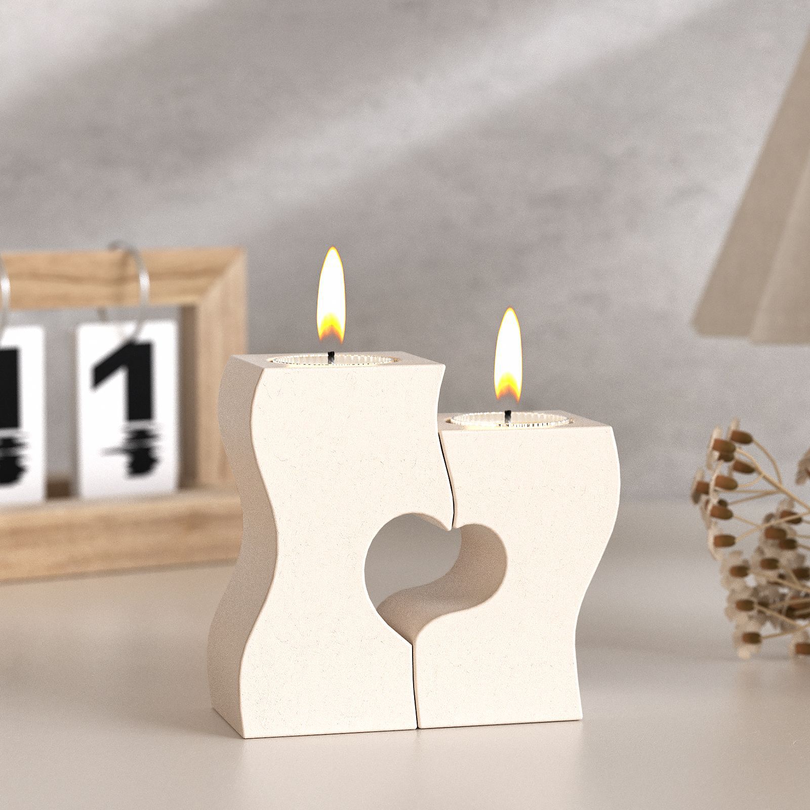 S Heart Candlestick Silicone M - огляд і ціна Resin Art Mould