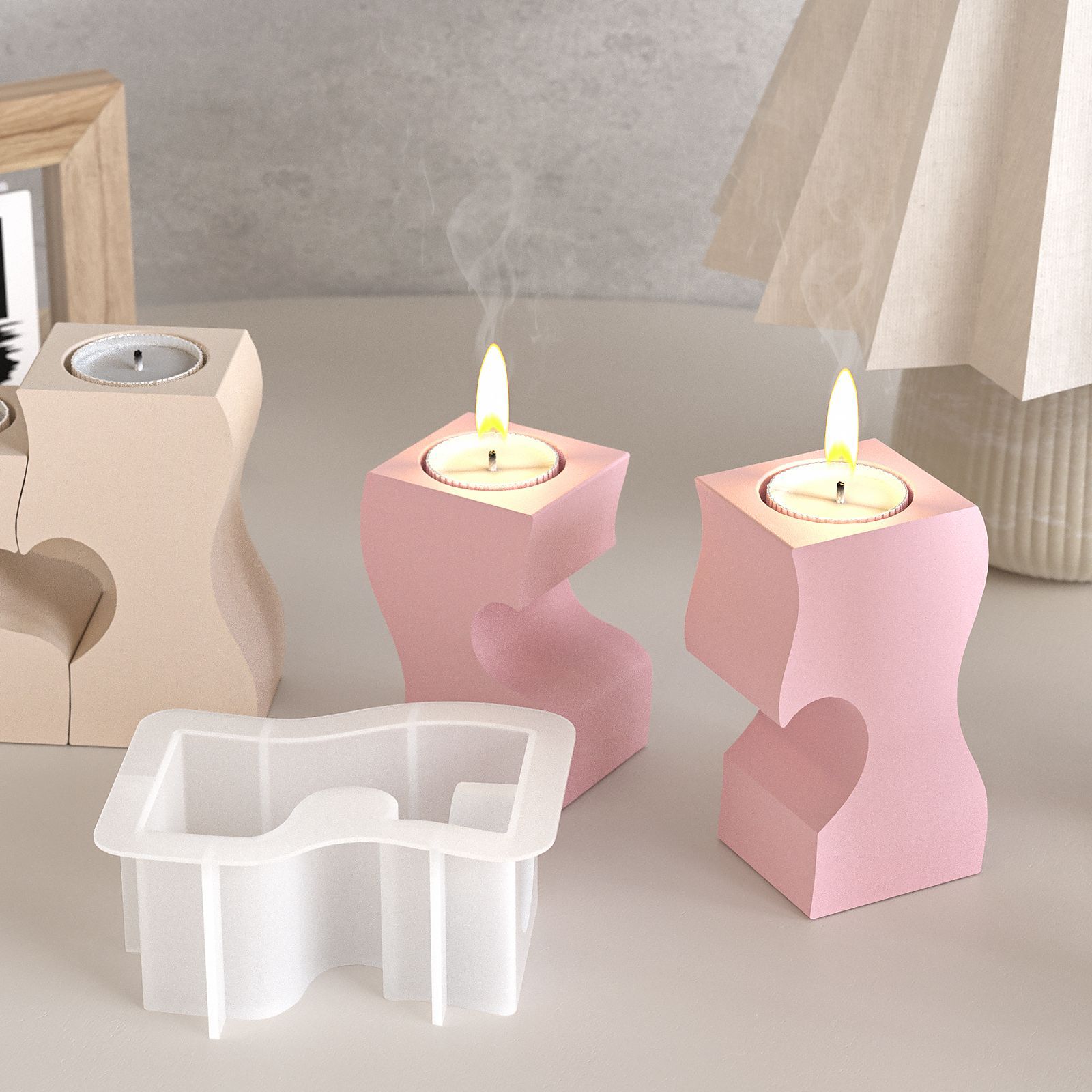 S Heart Candlestick Silicone M - огляд і ціна Resin Art Mould