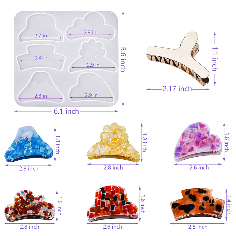 Hair Claw Clips Silicone Resin - огляд і ціна Resin Art Acrylic
