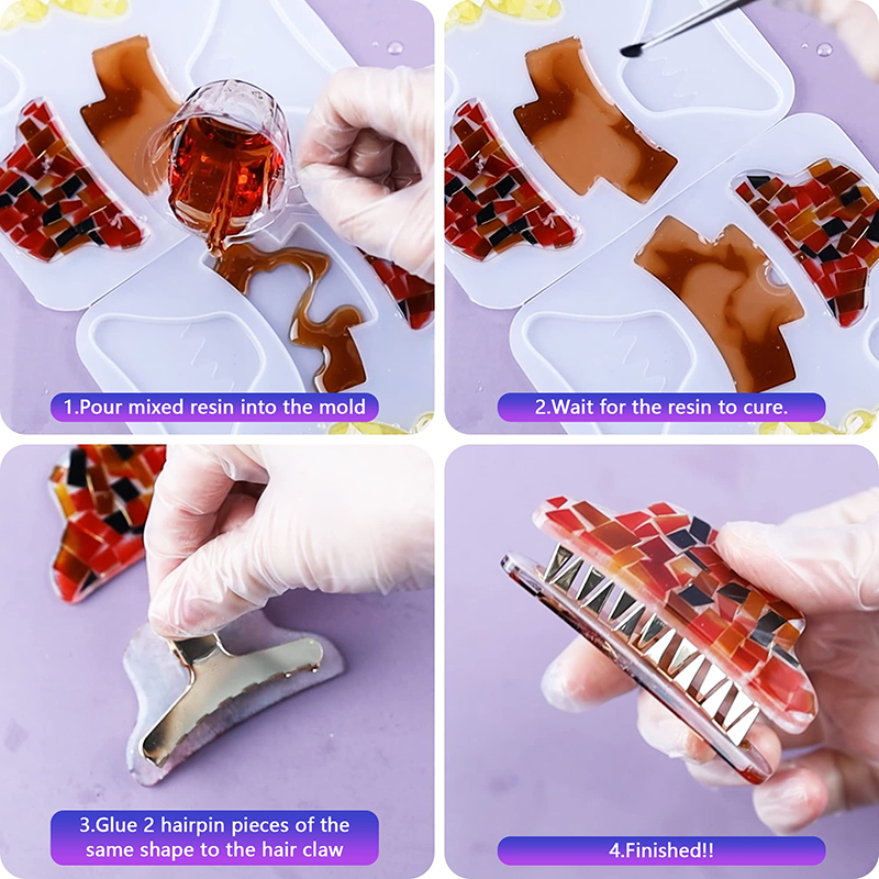 Hair Claw Clips Silicone Resin - огляд і ціна Resin Art Acrylic