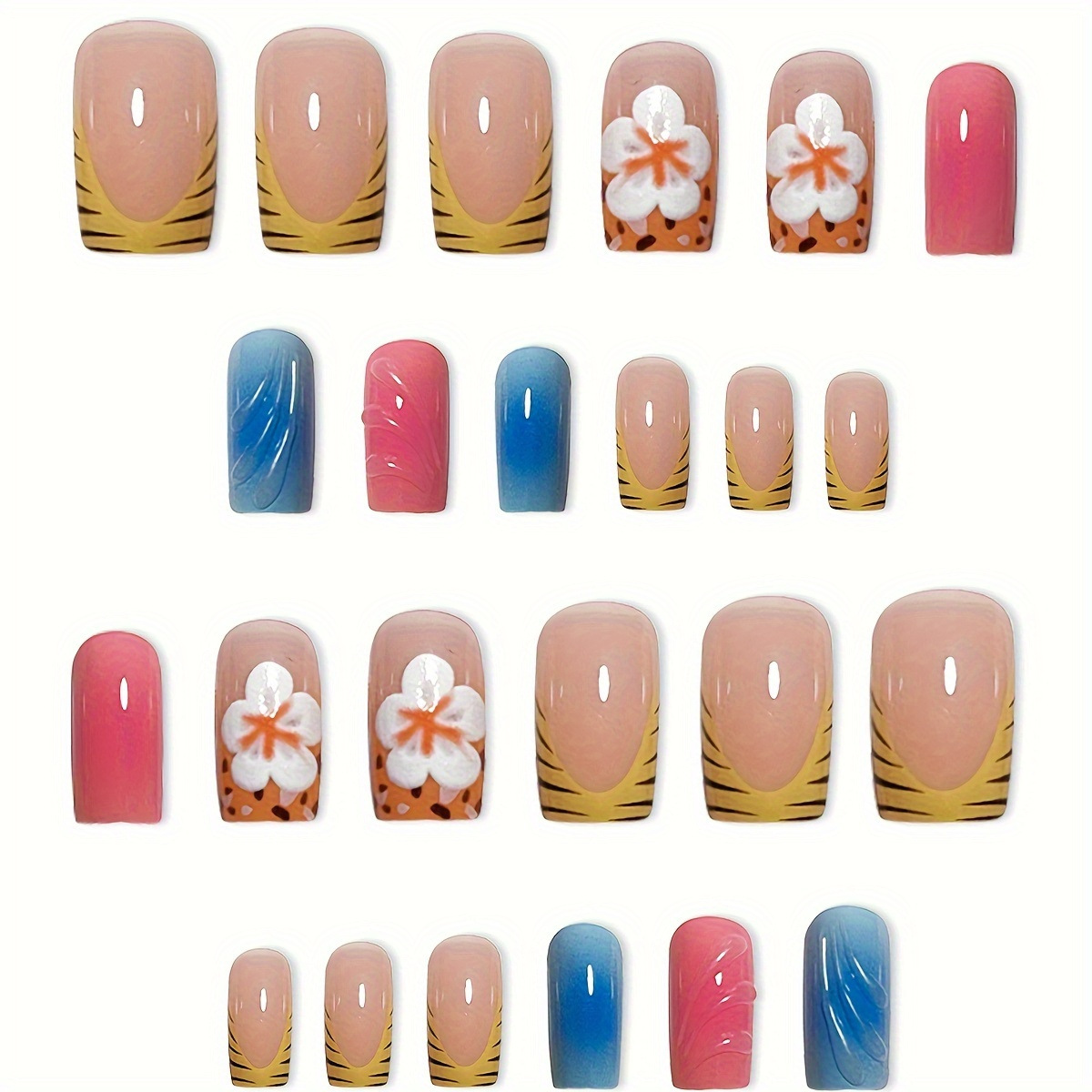 24pcs Short Square Head False  - огляд і ціна Resin Art Flowers