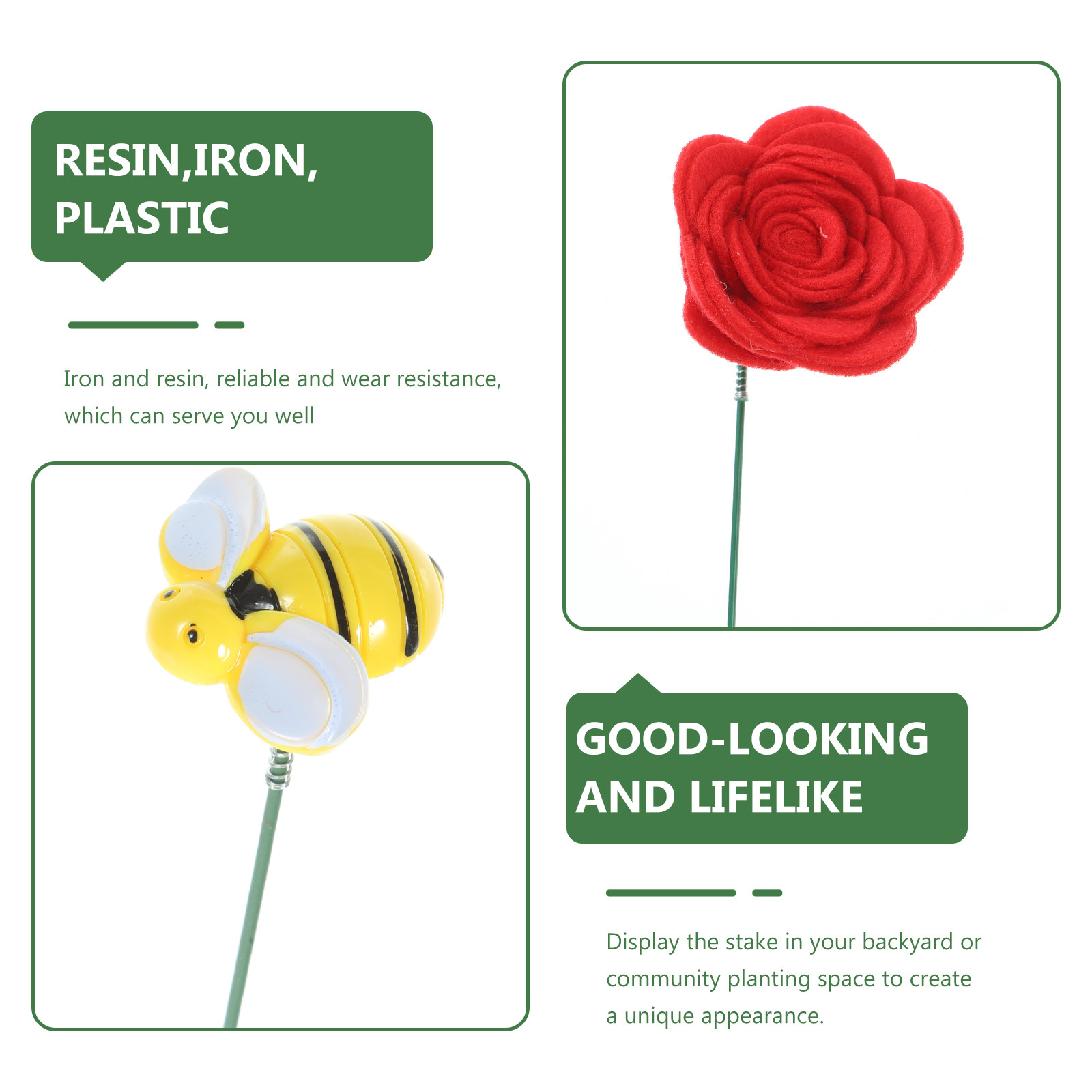 1Set Realistic Stake Decorativ - огляд і ціна Resin Art Flowers