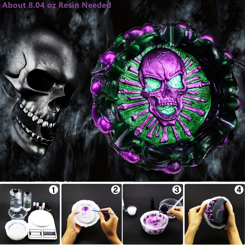 Ashtray mold, skull DIY craft  - огляд і ціна Resin Art Mould