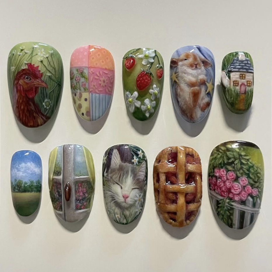 24pcs Pastoral Style Almond Pr - огляд і ціна Resin Art Flowers