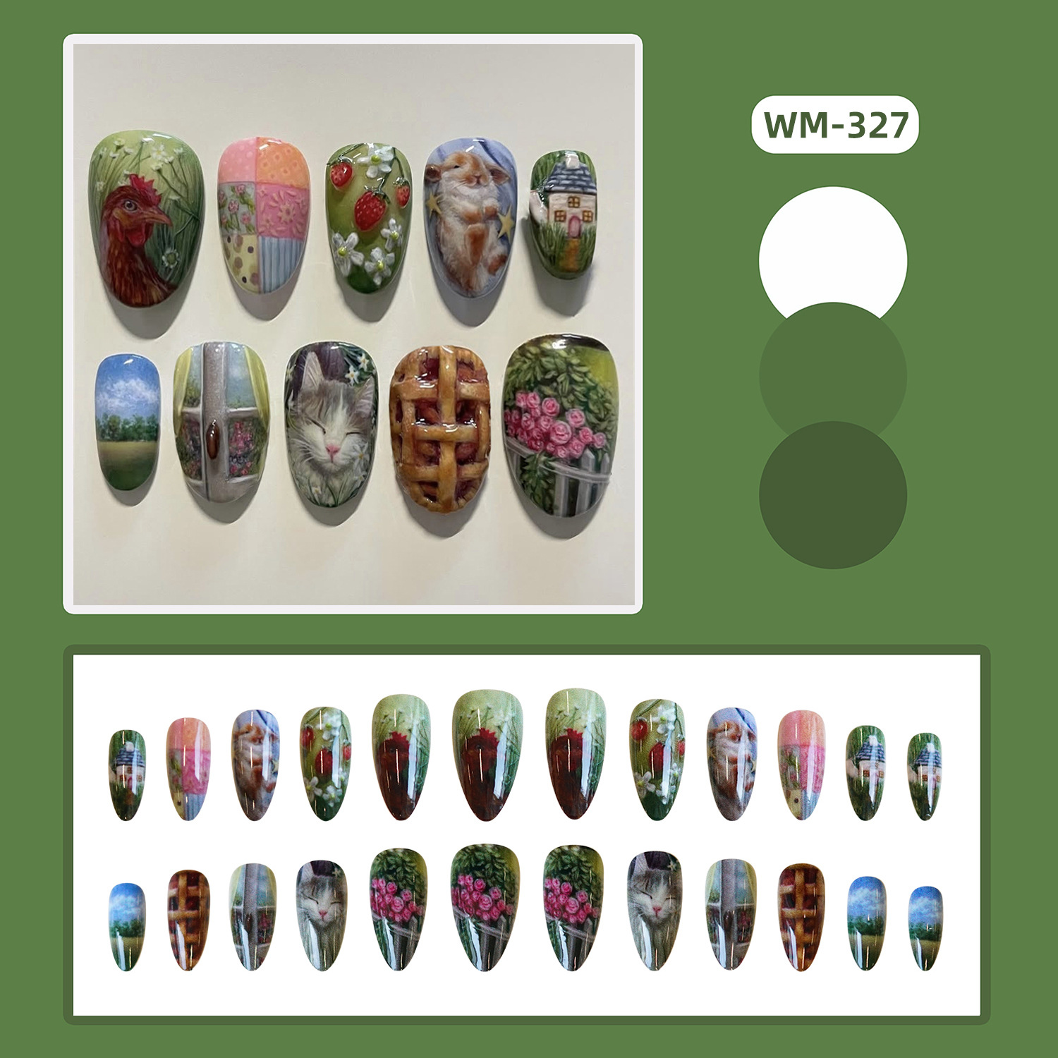24pcs Pastoral Style Almond Pr - огляд і ціна Resin Art Flowers