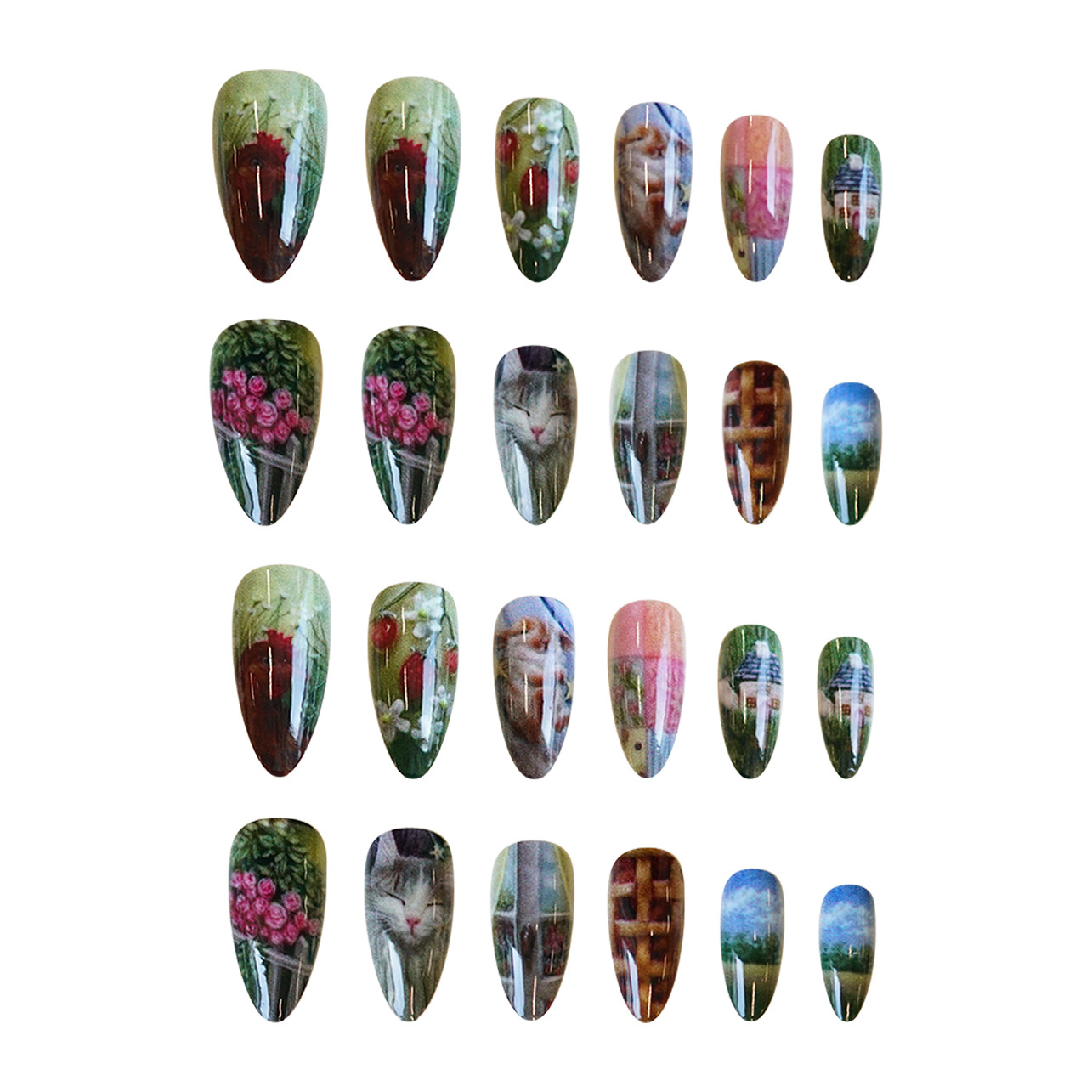 24pcs Pastoral Style Almond Pr - огляд і ціна Resin Art Flowers