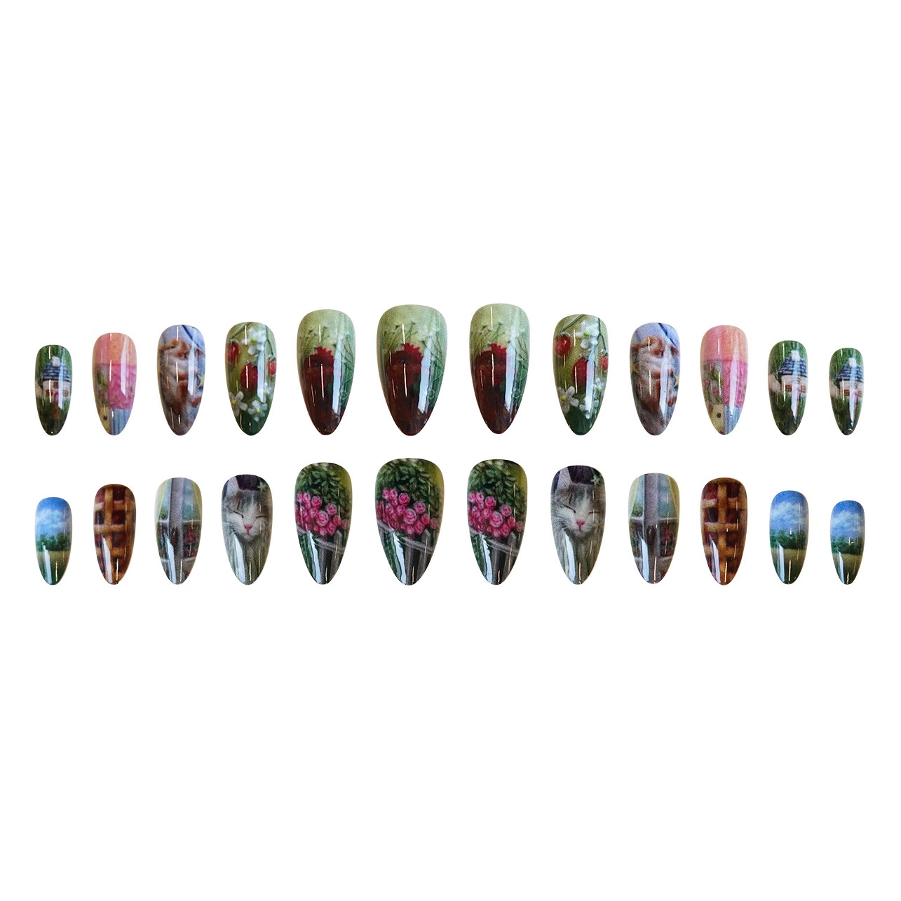 24pcs Pastoral Style Almond Pr - огляд і ціна Resin Art Flowers