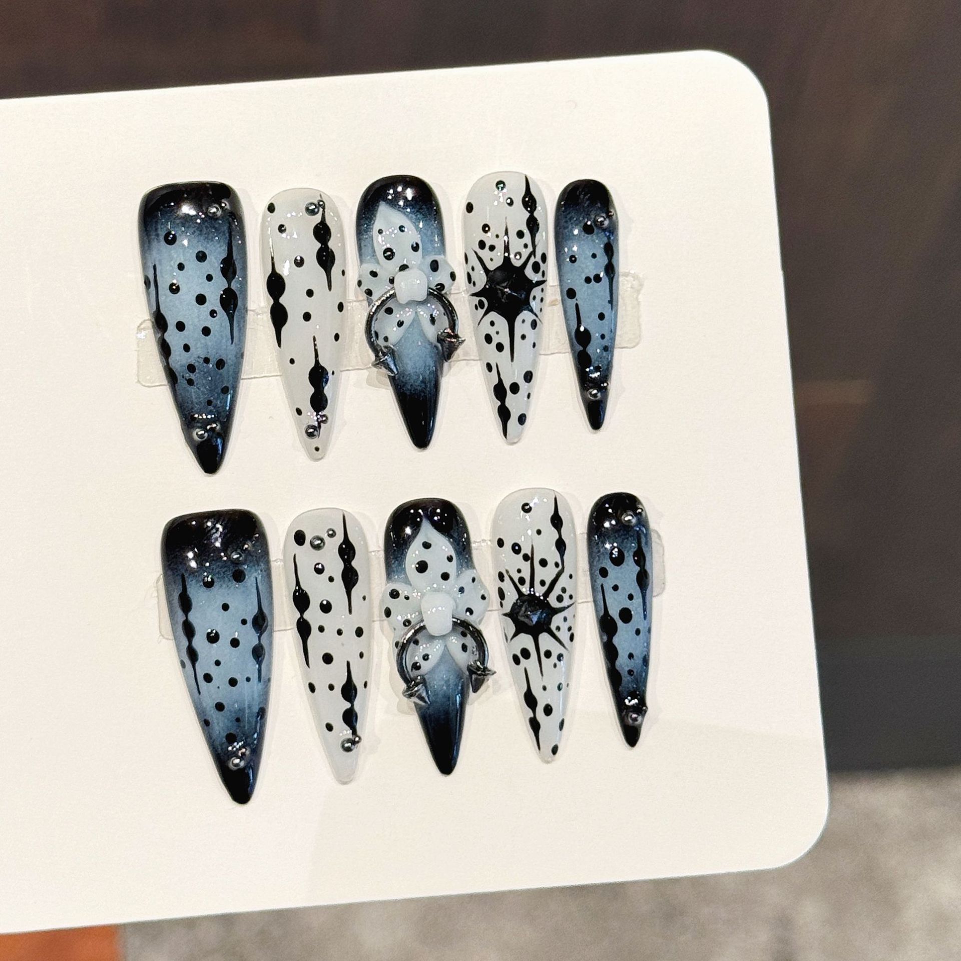 10pcs Gradient Ink Blue Handma - огляд і ціна Resin Art Flowers